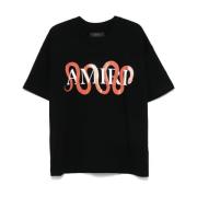 Zwart Logo Print Crew Neck T-shirt Amiri , Black , Heren