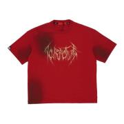 Rode Thunderstroke Tee met Logoprint Acupuncture , Red , Heren