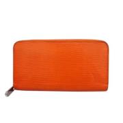 Pre-owned Leather wallets Louis Vuitton Vintage , Orange , Dames