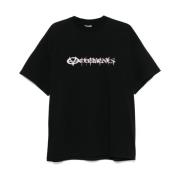 Zwart Logo Print Crew Neck T-shirt Vetements , Black , Heren