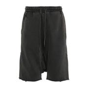 Zwarte Katoenen Trekkoord Shorts Ruwe Zoom Entire Studios , Black , He...