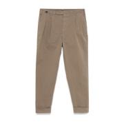 Bruine Tapered Broek met Verborgen Sluiting PT Torino , Brown , Heren