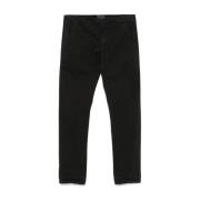 Zwarte broek met voorkant drukknoop Dondup , Black , Heren