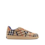 Beige Terrace Check Sneakers Burberry , Multicolor , Heren