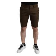 Chique Bruine Bermuda Shorts met Logo Detail Dolce & Gabbana , Brown ,...