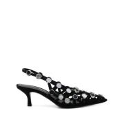 Zwarte Grid Pumps met Elastische Band The Attico , Black , Dames