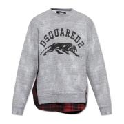 Sweatshirt met logo Dsquared2 , Gray , Heren