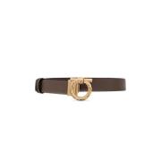 Omkeerbare leren riem Salvatore Ferragamo , Brown , Dames