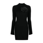 Gebreide Jurk met Bloemdetail Blumarine , Black , Dames