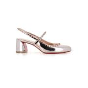 Roségouden Studs Spiegel Leren Pumps Christian Louboutin , Pink , Dame...