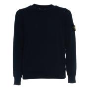 Heren Crew Neck Sweater in Blauw Stone Island , Blue , Heren