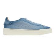 Heren Leren Veterschoenen Santoni , Blue , Heren