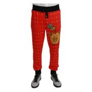 Chique rode sweatpants met spaarvarkenprint Dolce & Gabbana , Red , He...