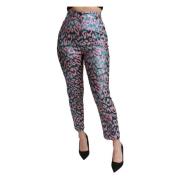 Elegante hoge taille zijden broek Dolce & Gabbana , Multicolor , Dames