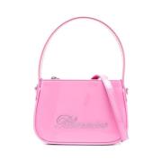 Fuchsia Rhinestone Logo Tote Tas Blumarine , Pink , Dames