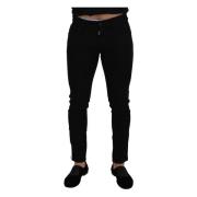 Elegante Zwarte Slim Fit Denim Broek Dolce & Gabbana , Black , Heren