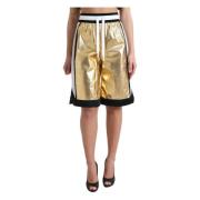 Gouden high-waisted metallic shorts Dolce & Gabbana , Yellow , Dames