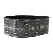 Klassieke leren riem met slangenprint Ermanno Scervino , Black , Dames