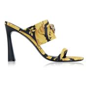 Dames Leren Instap Sandalen Versace , Yellow , Dames