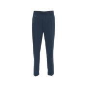 Blauwe Chino's Elastische Taille Omgeslagen Manchetten Paolo Pecora , ...