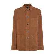 Drill Fabric Blouson Jack Kiton , Brown , Heren