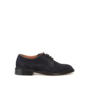 Blauwe Suède Derby Schoenen Tricker's , Blue , Heren