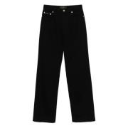 Zwarte Straight Jeans met Branded Details Dolce & Gabbana , Black , Da...