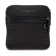 Schoudertas met monogram Emporio Armani , Black , Heren