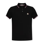 Polo met logo Moncler , Black , Heren