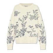 Sweatshirt met geborduurd patroon 'Friede' Munthe , Beige , Dames