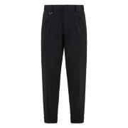 Relaxte Viscose Blend Broek Paolo Pecora , Black , Heren