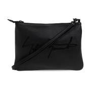 Schoudertas met logo Yohji Yamamoto , Black , Heren