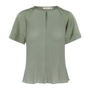 Geplooide Groene Top InWear , Green , Dames