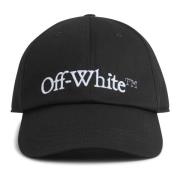 Zwart Witte Drill Baseballpet Off White , Black , Heren