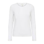 Lange ærmer ronde halslijn Bright White Part Two , White , Dames