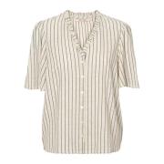 Elegante Shirt met Fijne Details RUE de Femme , Beige , Dames