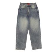 Blauwe Patina Wijde Pijp Jeans Acupuncture , Blue , Heren