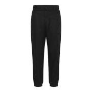 Zwarte Linnen Broek Stijlvolle Snit Part Two , Black , Dames