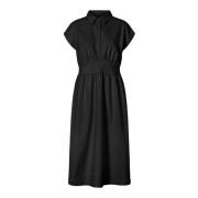 Elegante Zwarte Jurk met Korte Mouwen RUE de Femme , Black , Dames