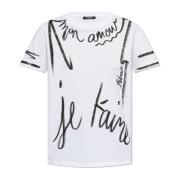 Bedrukt T-shirt Balmain , White , Dames