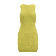 Korte Mouw Gebreide Jurk Elisabetta Franchi , Yellow , Dames