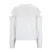 Stijlvolle Dames Pullover met Leren Details Alexander McQueen , White ...