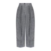 Linnen broek met stiksels op de benen Emporio Armani , Gray , Dames