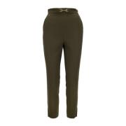 Gouden Logo Rits Haak Damesbroek Elisabetta Franchi , Green , Dames