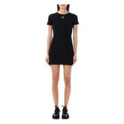 Zwarte Rib T-shirt Jurk Marine Serre , Black , Dames