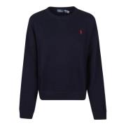 Blauwe Fleece Pullover Sweater Polo Ralph Lauren , Blue , Dames