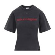 Zwarte T-shirt voor vrouwen Courrèges , Black , Dames