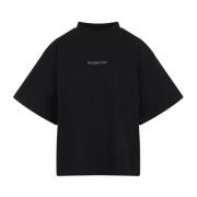 Zwarte Katoenen T-shirt voor Vrouwen Balenciaga , Black , Dames