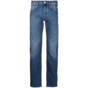 Denim Straight Gewassen Jeans Incotex , Blue , Heren