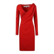 V-Hals Draperen Jurk JW Anderson , Red , Dames